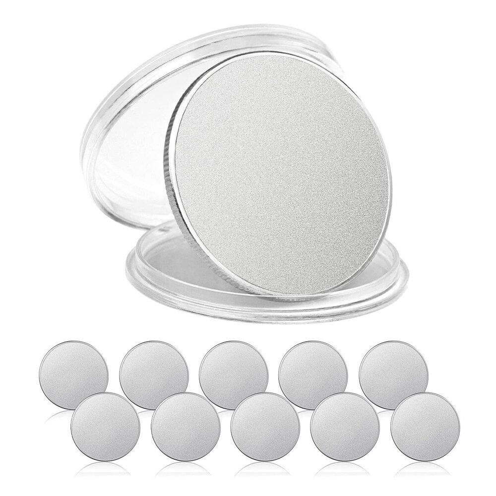 6844 10 Pcs Blank Challenge Coin, Engraving Blanks Coins, Solid Brass, Zinc